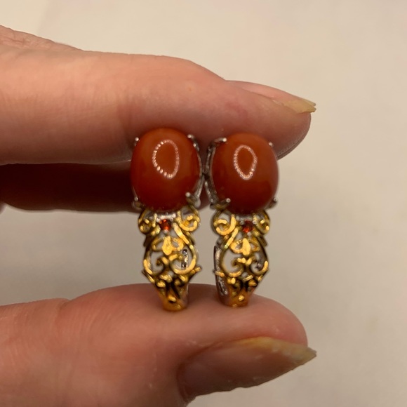 BURMESE RED JADE, GARNET JEWELRY SET - Picture 7 of 8